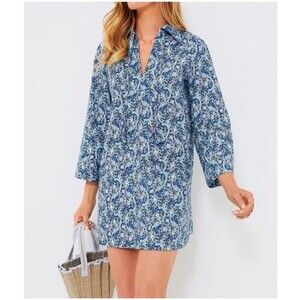 Tuckernuck Hyacinth House long sleeve blue Carrington collared mini dress XXL